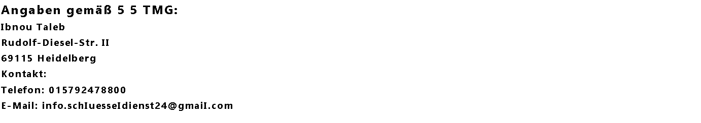 Impressum - Schlüsseldienst Langenfeld